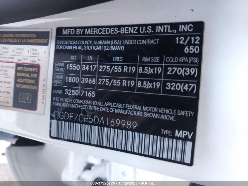 2013 MERCEDES-BENZ GL-CLASS GL 450 - 4JGDF7CE5DA169989