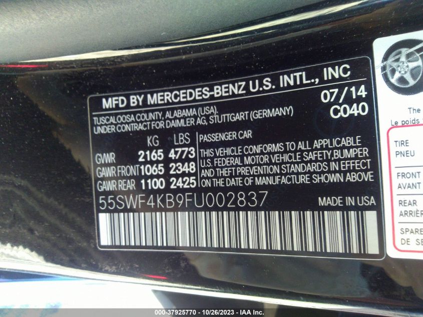 2015 MERCEDES-BENZ C-CLASS C 300 - 55SWF4KB9FU002837