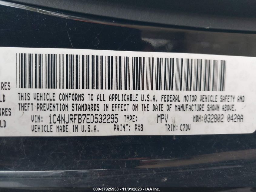 VIN 1C4NJRFB7ED532295 2014 JEEP PATRIOT no.9