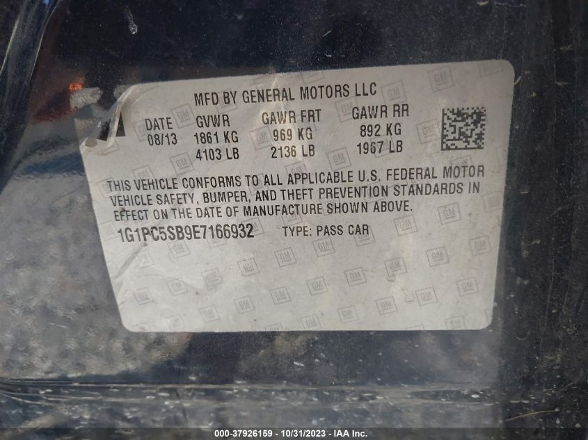 2014 CHEVROLET CRUZE LT - 1G1PC5SB9E7166932