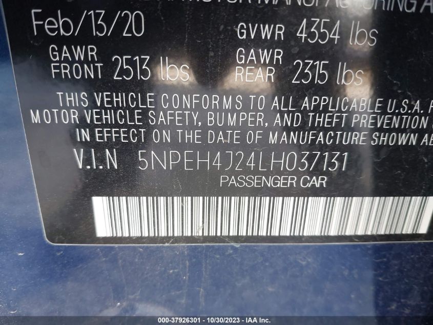 2020 HYUNDAI SONATA LIMITED - 5NPEH4J24LH037131