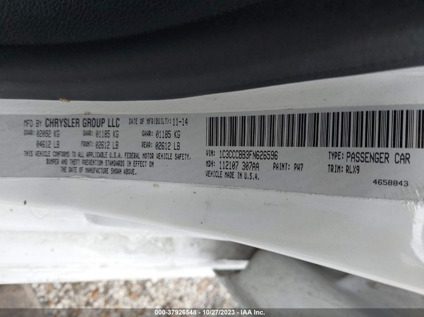 2015 CHRYSLER 200 S - 1C3CCCBB3FN626596