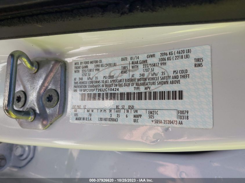 2014 FORD ESCAPE S - 1FMCU0F72EUC10424
