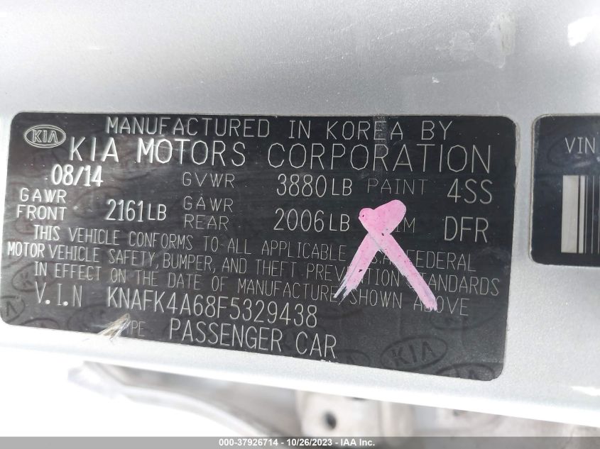 2015 KIA FORTE LX - KNAFK4A68F5329438