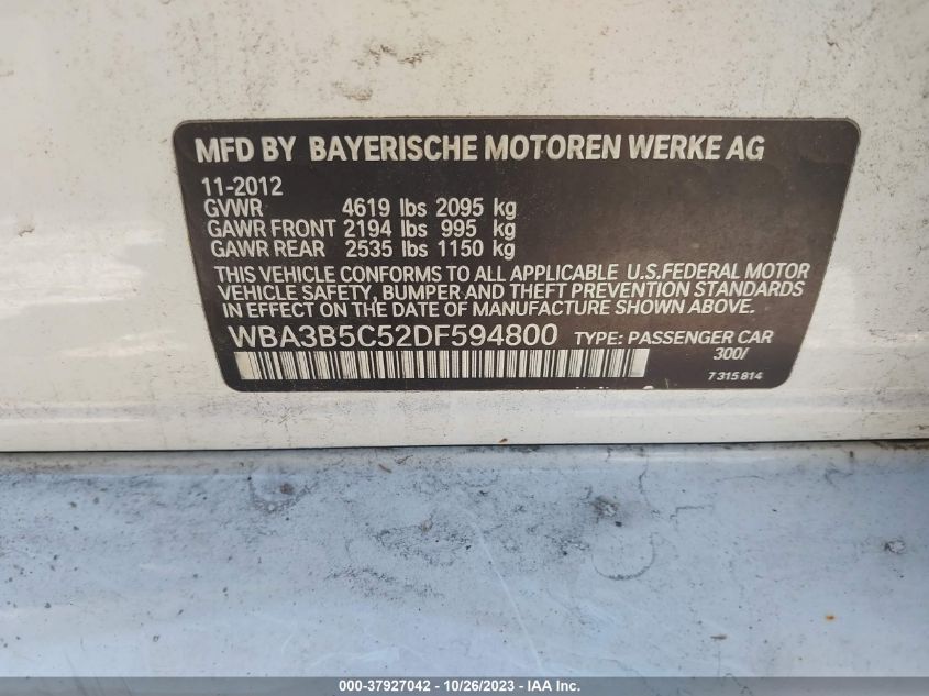 2013 BMW 328I XDRIVE - WBA3B5C52DF594800