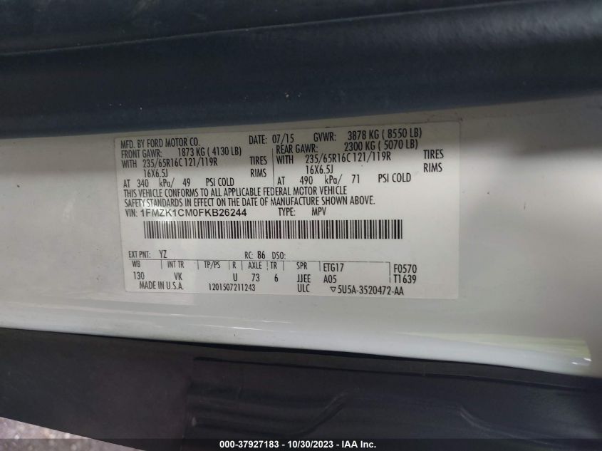 2015 FORD TRANSIT-150 XL - 1FMZK1CM0FKB26244