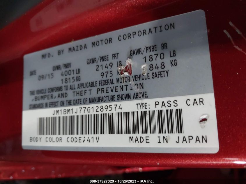 2016 MAZDA MAZDA3 I SPORT - JM1BM1J77G1289574