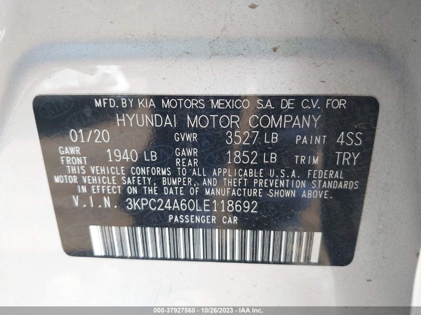 2020 HYUNDAI ACCENT SE - 3KPC24A60LE118692