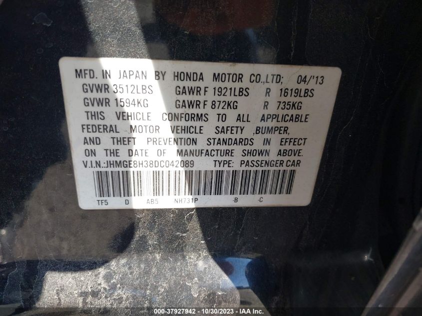 2013 HONDA FIT - JHMGE8H38DC042089