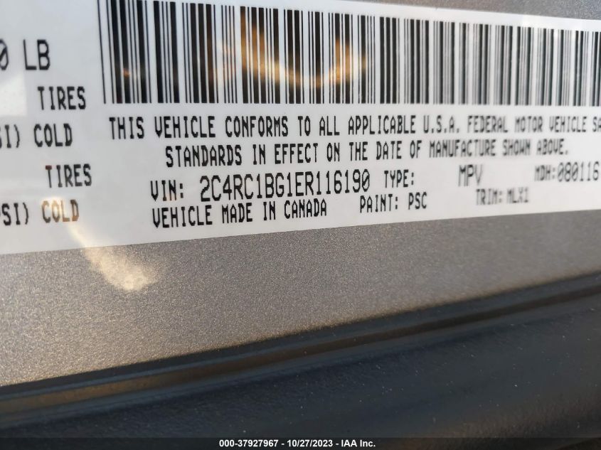2014 CHRYSLER TOWN & COUNTRY TOURING - 2C4RC1BG1ER116190