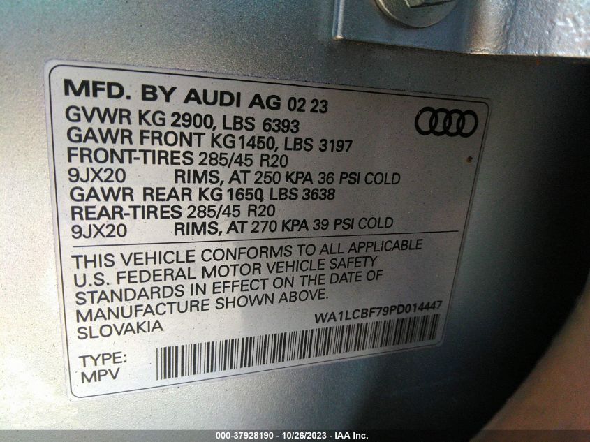 WA1LCBF79PD014447 Audi Q7 PREMIUM PLUS 9