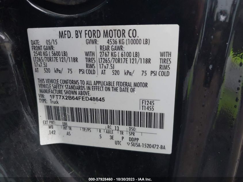 2015 FORD F-250 XL - 1FT7X2B64FED48645