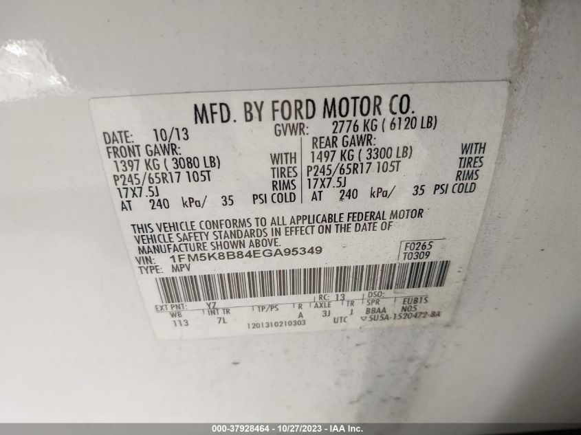 2014 FORD EXPLORER BASE - 1FM5K8B84EGA95349