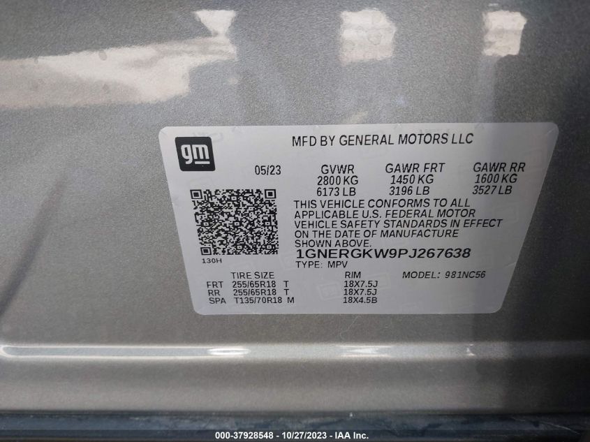 2023 CHEVROLET TRAVERSE LT CLOTH - 1GNERGKW9PJ267638