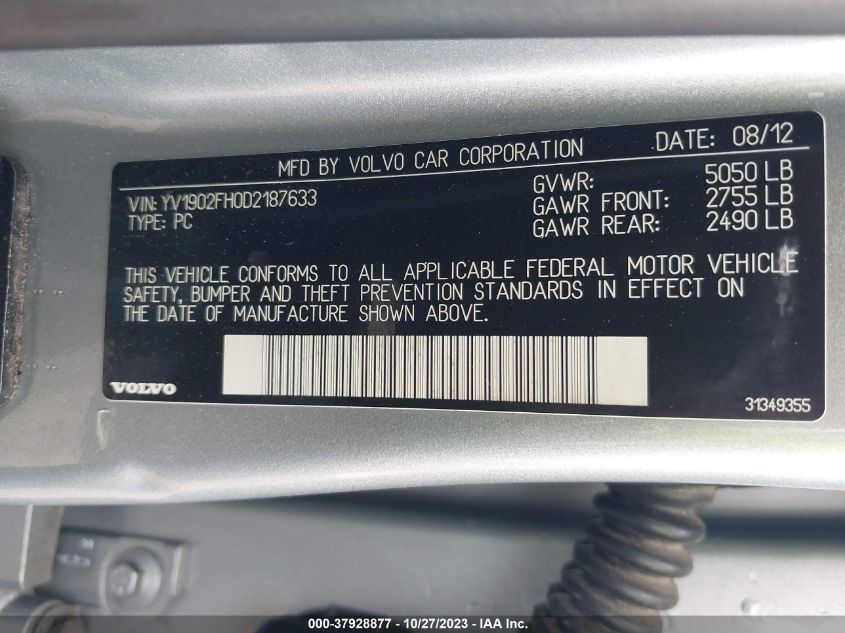 2013 VOLVO S60 T6 - YV1902FH0D2187633