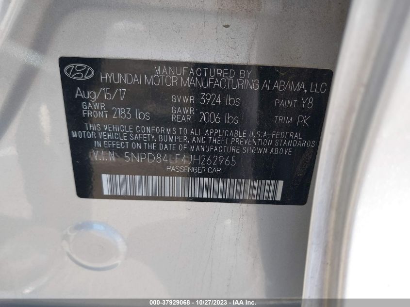 2018 HYUNDAI ELANTRA SEL - 5NPD84LF4JH262965