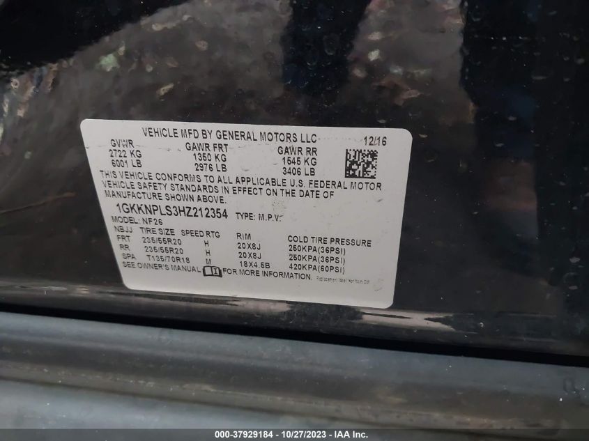 2017 GMC ACADIA DENALI - 1GKKNPLS3HZ212354