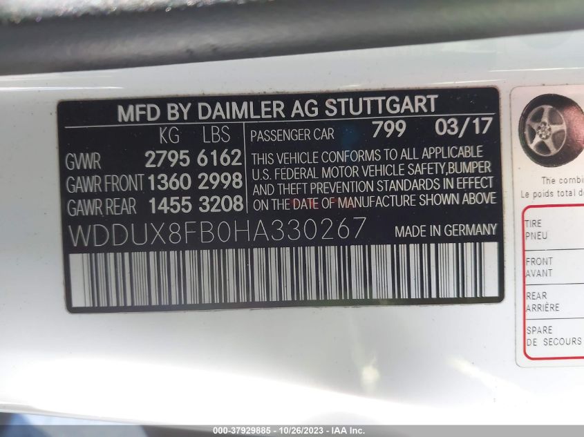 2017 MERCEDES-BENZ MAYBACH S 550 4MATIC WDDUX8FB0HA330267