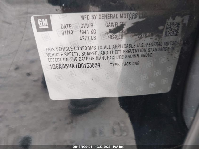 2013 CADILLAC ATS - 1G6AA5RA7D0153834