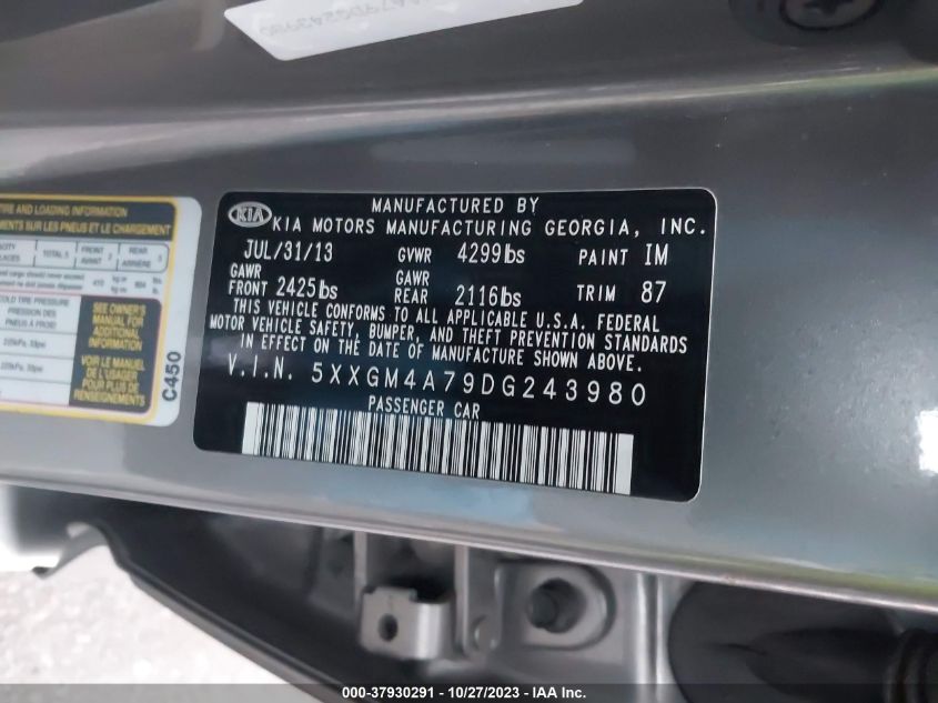 2013 KIA OPTIMA LX - 5XXGM4A79DG243980