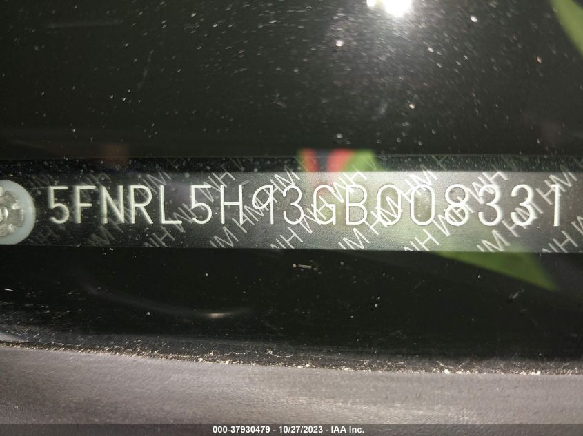 2016 HONDA ODYSSEY TOURING - 5FNRL5H93GB008331
