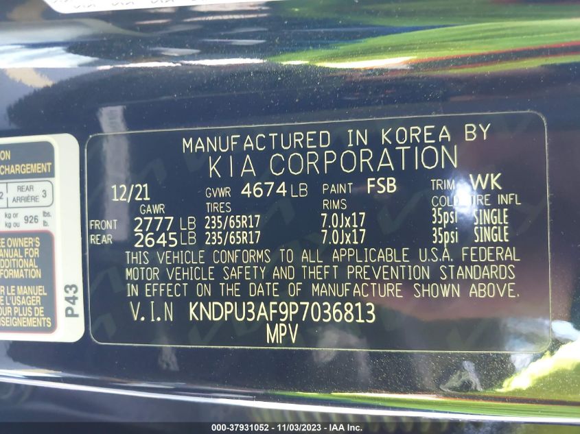 2023 KIA SPORTAGE LX - KNDPU3AF9P7036813