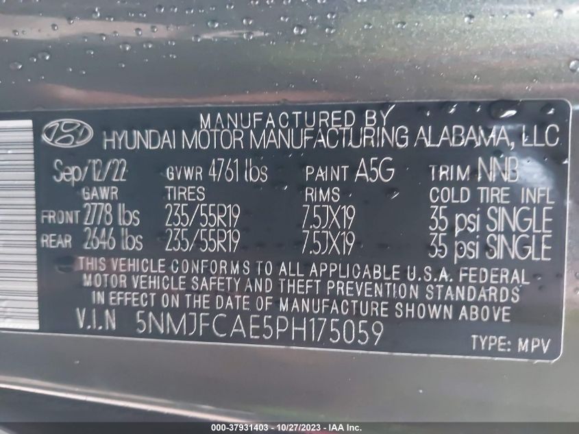 2023 HYUNDAI TUCSON SEL - 5NMJFCAE5PH175059