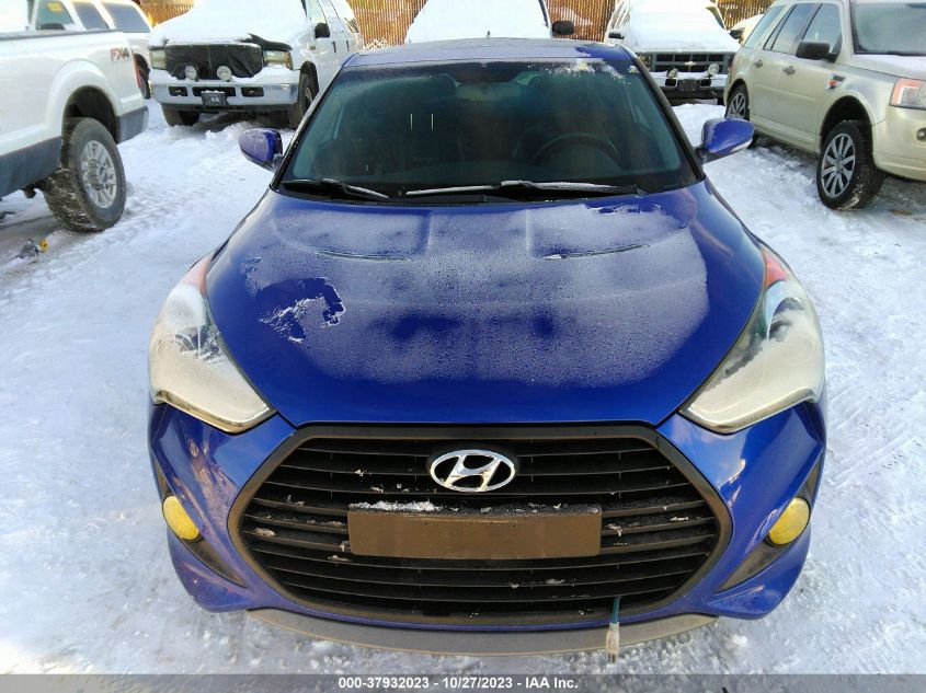 2013 HYUNDAI VELOSTER TURBO W/BLACK INT - KMHTC6AE1DU154339