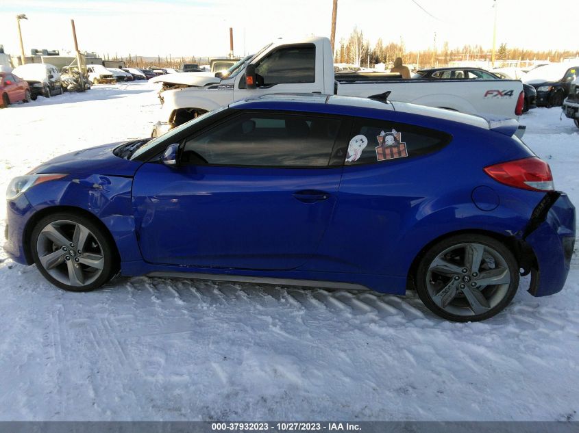 2013 HYUNDAI VELOSTER TURBO W/BLACK INT - KMHTC6AE1DU154339