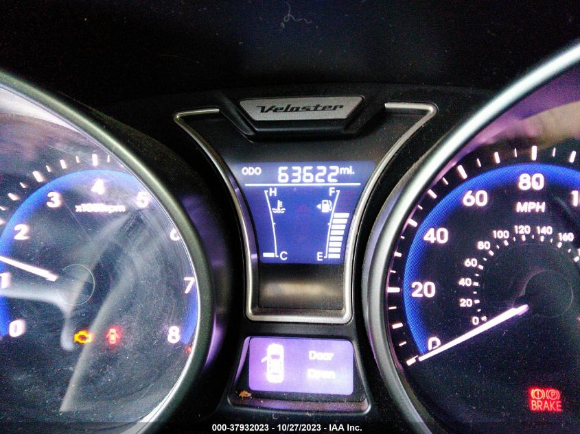 2013 HYUNDAI VELOSTER TURBO W/BLACK INT - KMHTC6AE1DU154339
