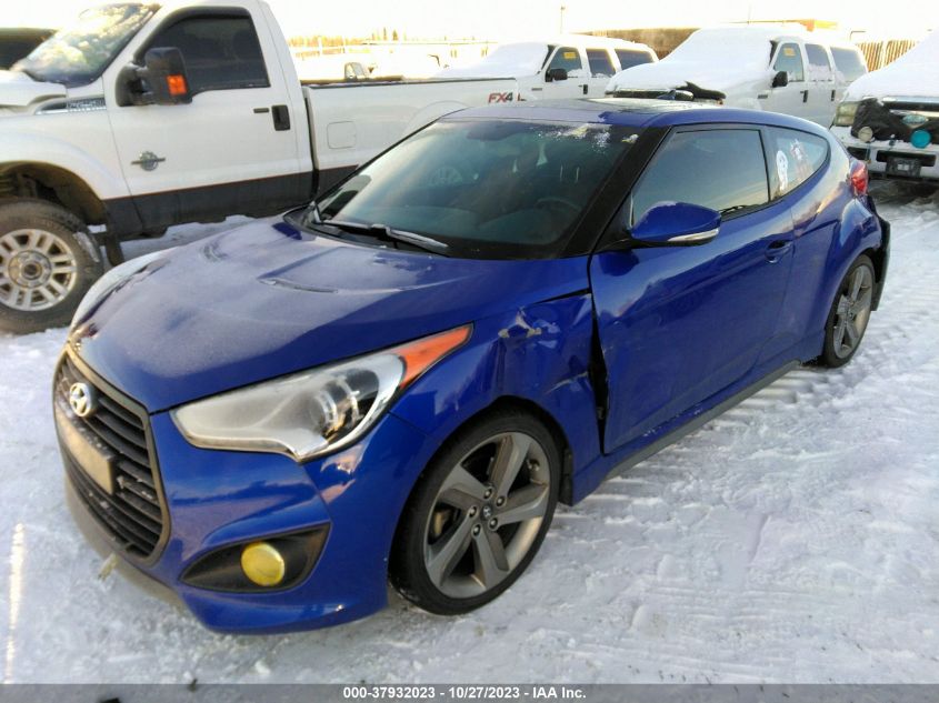 2013 HYUNDAI VELOSTER TURBO W/BLACK INT - KMHTC6AE1DU154339
