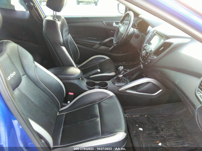 2013 HYUNDAI VELOSTER TURBO W/BLACK INT - KMHTC6AE1DU154339