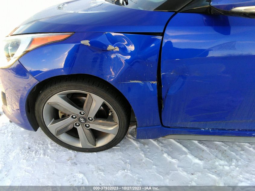 2013 HYUNDAI VELOSTER TURBO W/BLACK INT - KMHTC6AE1DU154339