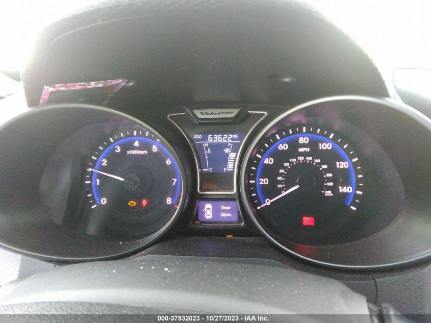 2013 HYUNDAI VELOSTER TURBO W/BLACK INT - KMHTC6AE1DU154339