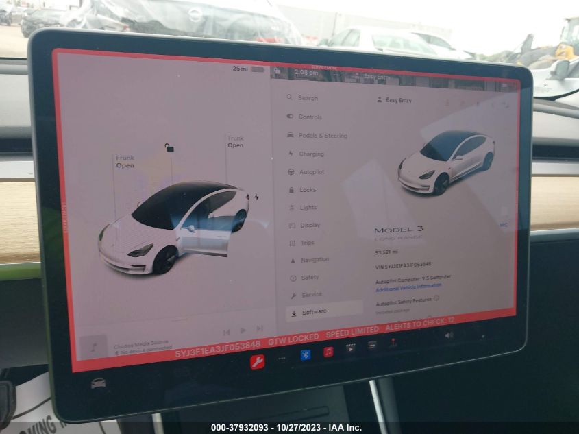 2018 TESLA MODEL 3 RANGE BATTERY - 5YJ3E1EA3JF053848