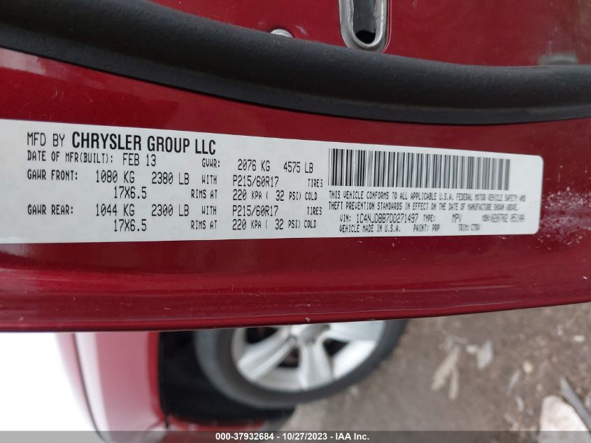 2013 JEEP COMPASS SPORT - 1C4NJDBB7DD271497