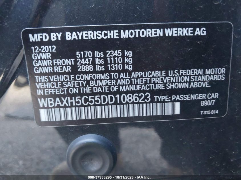 2013 BMW 528I XDRIVE WBAXH5C55DD108623