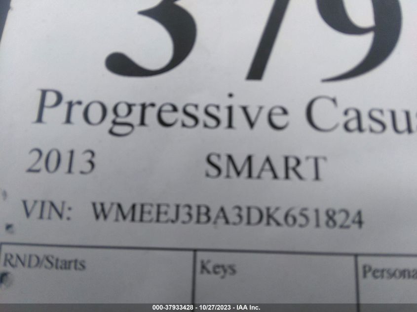 2013 SMART FORTWO PURE/PASSION - WMEEJ3BA3DK651824