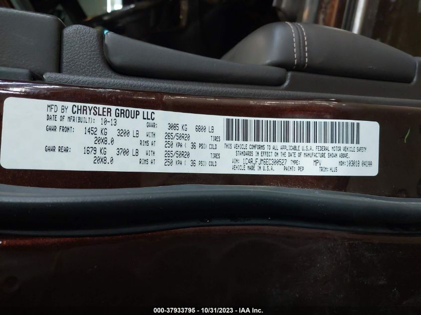 2014 JEEP GRAND CHEROKEE SUMMIT - 1C4RJFJM6EC300527