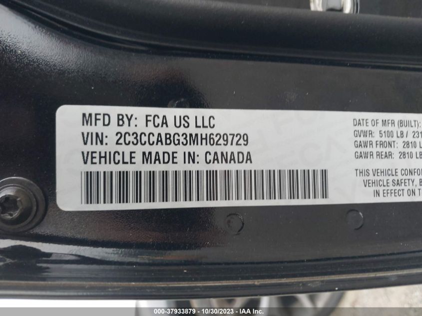 2021 CHRYSLER 300 S - 2C3CCABG3MH629729
