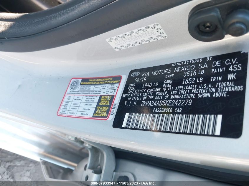 2019 KIA RIO LX - 3KPA24AB5KE242279