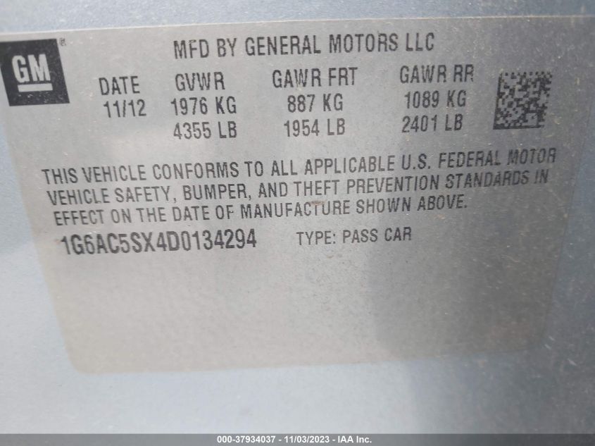 2013 CADILLAC ATS PERFORMANCE - 1G6AC5SX4D0134294