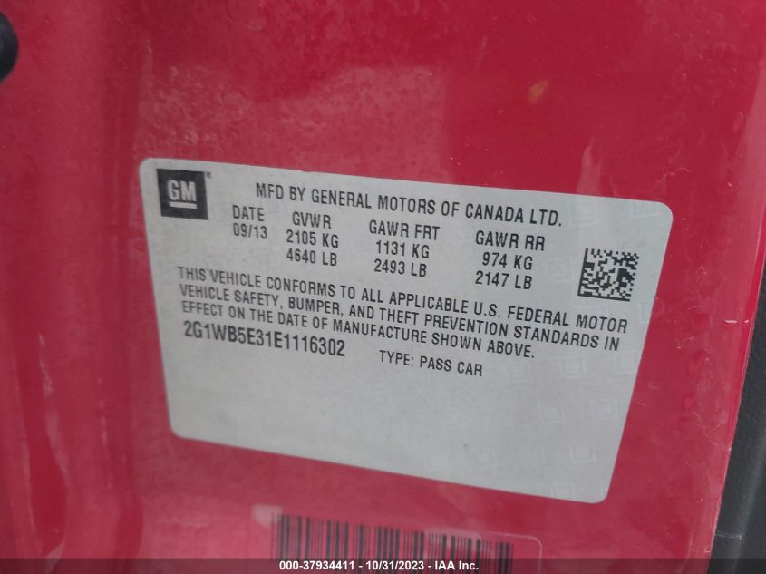 2014 CHEVROLET IMPALA LIMITED LT - 2G1WB5E31E1116302