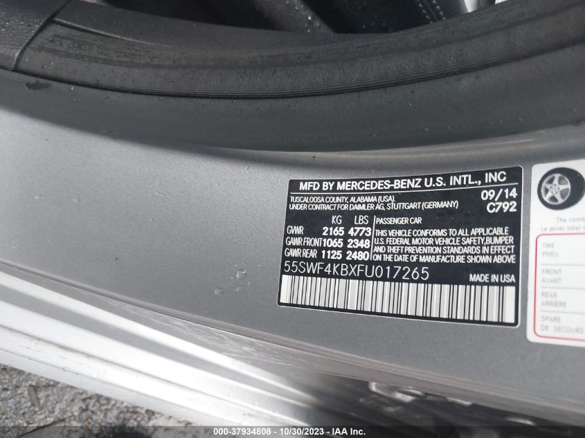 2015 MERCEDES-BENZ C-CLASS C 300 - 55SWF4KBXFU017265