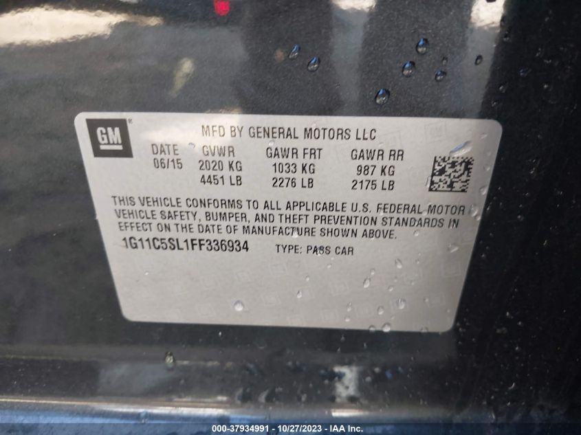 2015 CHEVROLET MALIBU LT - 1G11C5SL1FF336934