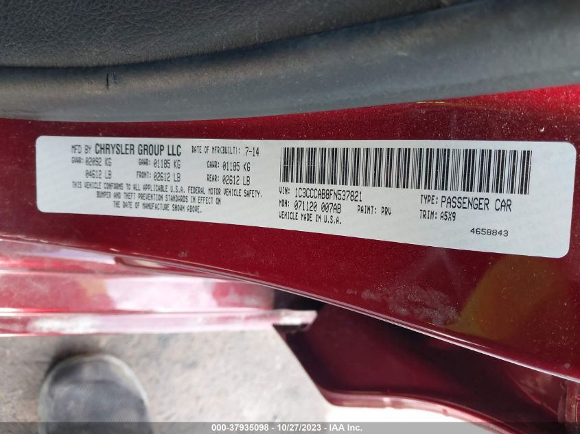 2015 CHRYSLER 200 LIMITED - 1C3CCCAB8FN537821