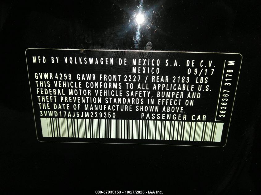 2018 VOLKSWAGEN JETTA SPORT - 3VWD17AJ5JM229350