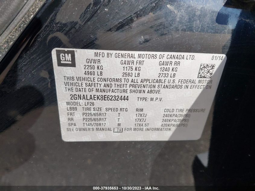 2014 CHEVROLET EQUINOX LS - 2GNALAEK8E6232444