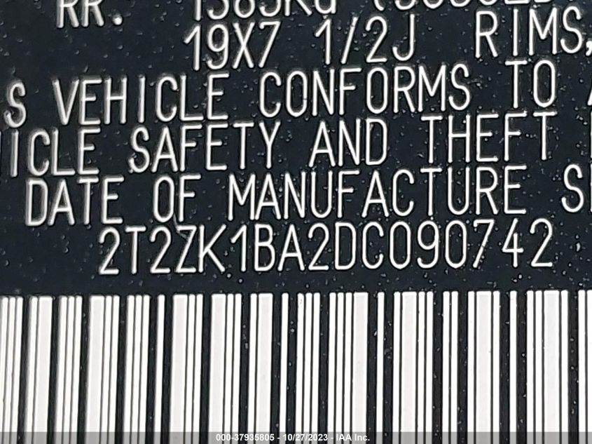 2013 LEXUS RX 350 - 2T2ZK1BA2DC090742