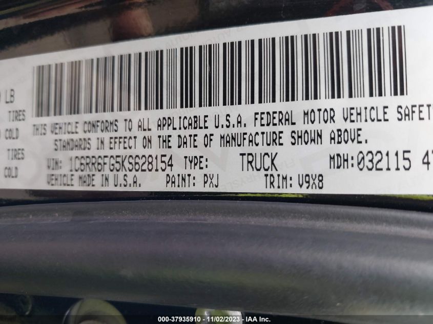 2019 RAM 1500 CLASSIC TRADESMAN - 1C6RR6FG5KS628154